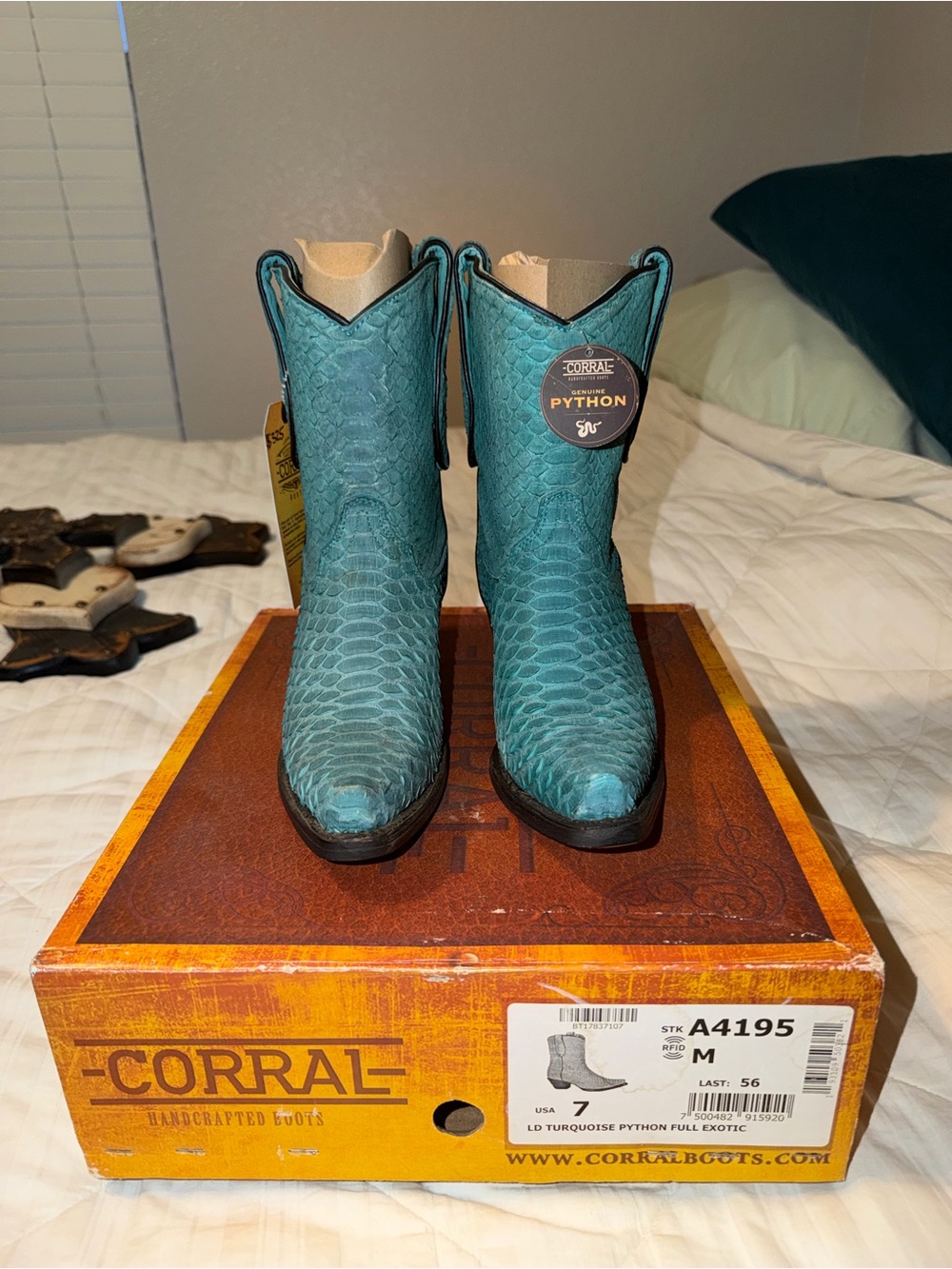 Corral Womens Turquoise Python Boots